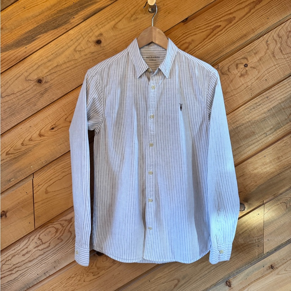 ALLSAINTS - Men’s Striped Button-Down Shirt • Size XS